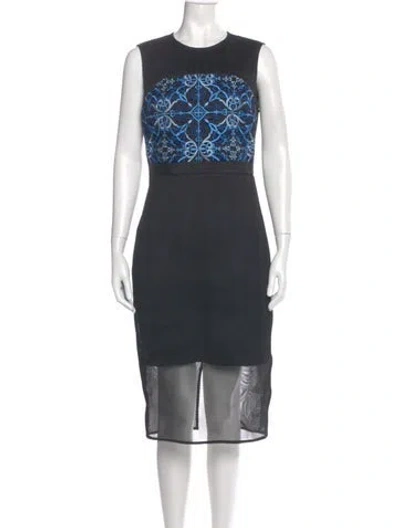 Pre-owned Ted Baker Lace Pattern Midi Length Dress In Multi