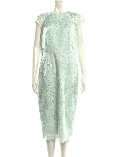 Pre-owned Ted Baker Lace Pattern Midi Length Dress W/ Tags In Green