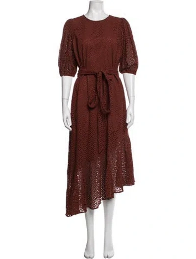 Pre-owned Ted Baker Lace Pattern Midi Length Dress W/ Tags In Red