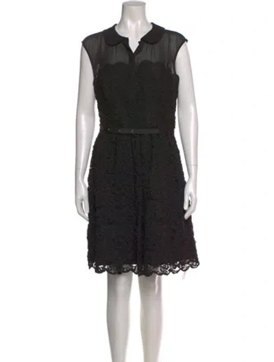 Pre-owned Ted Baker Lace Pattern Mini Dress In Black