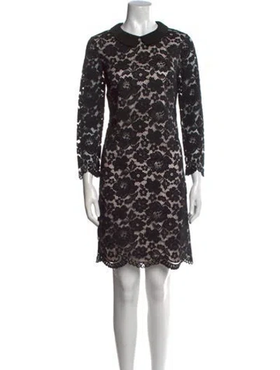 Pre-owned Ted Baker Lace Pattern Mini Dress In Black