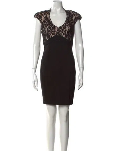 Pre-owned Ted Baker Lace Pattern Mini Dress In Black