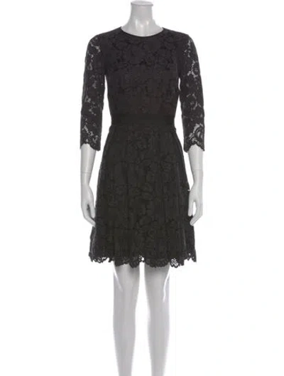 Pre-owned Ted Baker Lace Pattern Mini Dress In Black