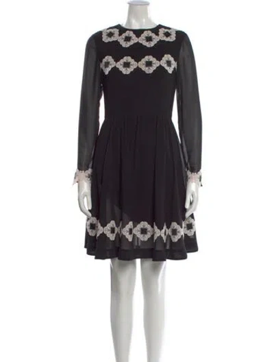 Pre-owned Ted Baker Lace Pattern Mini Dress In Black