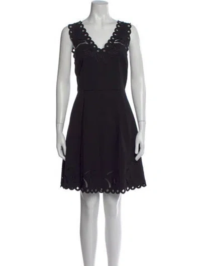 Pre-owned Ted Baker Lace Pattern Mini Dress In Black