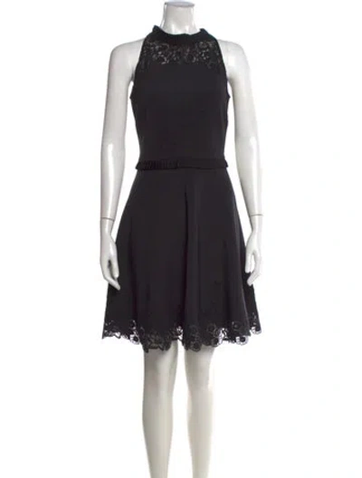 Pre-owned Ted Baker Lace Pattern Mini Dress In Black