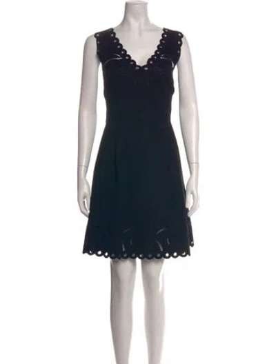 Pre-owned Ted Baker Lace Pattern Mini Dress In Black