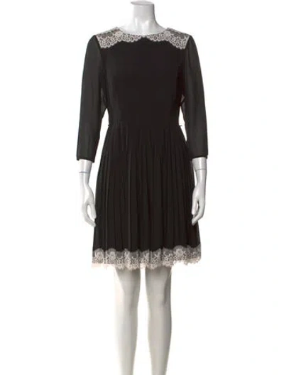 Pre-owned Ted Baker Lace Pattern Mini Dress In Black