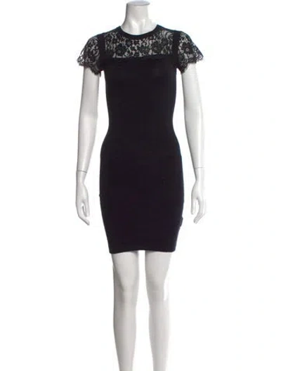 Pre-owned Ted Baker Lace Pattern Mini Dress In Black