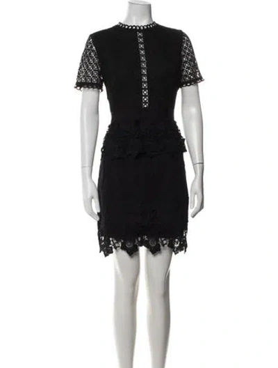 Pre-owned Ted Baker Lace Pattern Mini Dress In Black