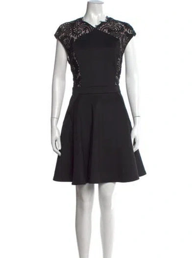 Pre-owned Ted Baker Lace Pattern Mini Dress In Black