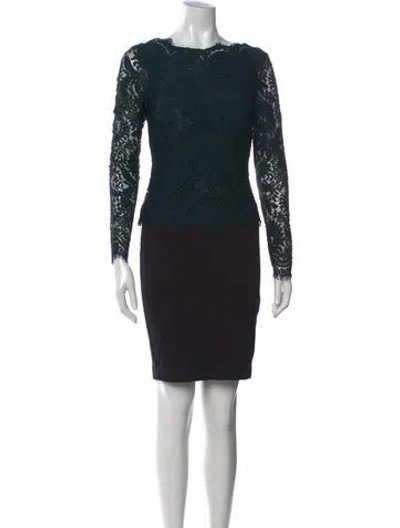 Pre-owned Ted Baker Lace Pattern Mini Dress In Black