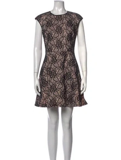 Pre-owned Ted Baker Lace Pattern Mini Dress In Black/pink