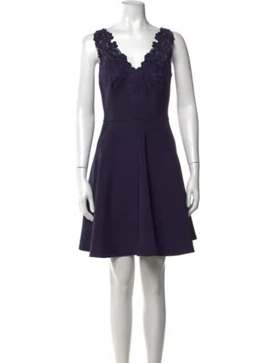 Pre-owned Ted Baker Lace Pattern Mini Dress In Blue