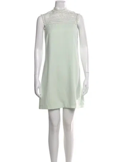 Pre-owned Ted Baker Lace Pattern Mini Dress In Green