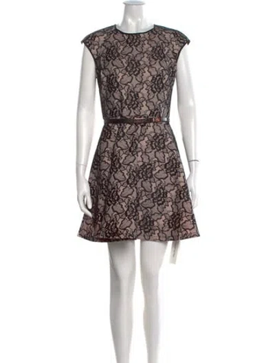 Pre-owned Ted Baker Lace Pattern Mini Dress In Multi