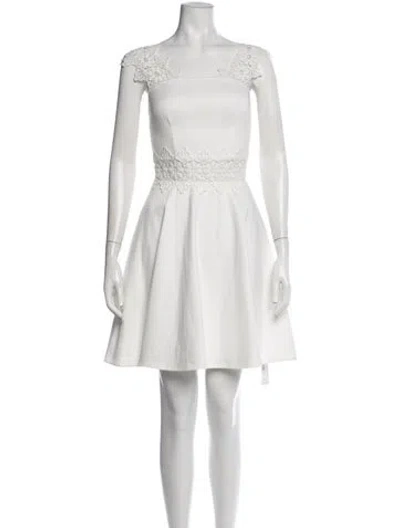Pre-owned Ted Baker Lace Pattern Mini Dress In Neutrals