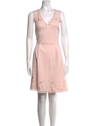 Pre-owned Ted Baker Lace Pattern Mini Dress In Pink