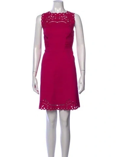 Pre-owned Ted Baker Lace Pattern Mini Dress In Pink