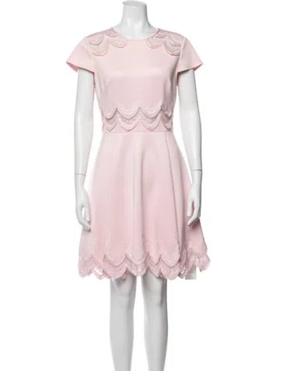 Pre-owned Ted Baker Lace Pattern Mini Dress In Pink