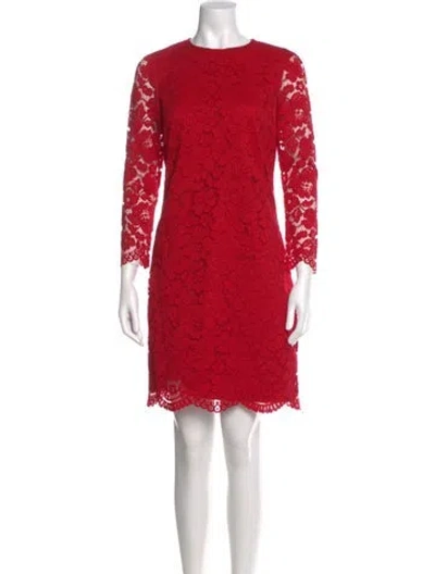 Pre-owned Ted Baker Lace Pattern Mini Dress In Red