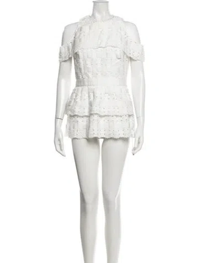 Pre-owned Ted Baker Lace Pattern Mini Dress In White