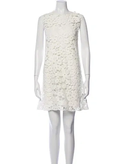 Pre-owned Ted Baker Lace Pattern Mini Dress In White