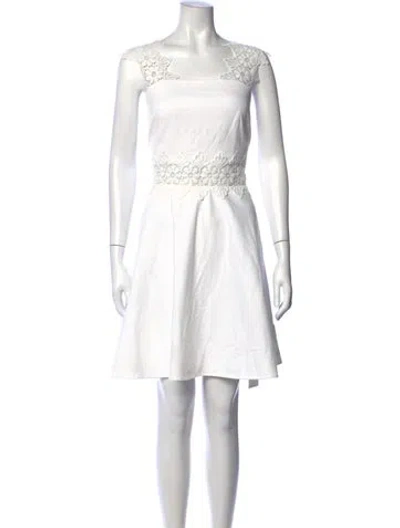 Pre-owned Ted Baker Lace Pattern Mini Dress In White
