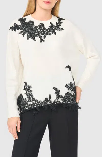 Ted Baker Lace Trim Sweater In Neutral
