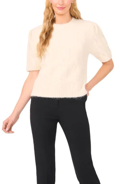 Ted Baker Laila Big Cable Short Sleeve Sweater In White