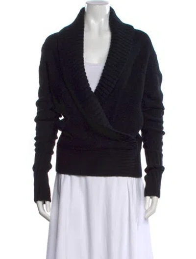 Pre-owned Ted Baker Lambswool V-neck Sweater In Black