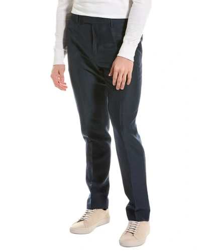 Ted Baker Lancet Slim Fit Linen & Wool-blend Trouser In Blue