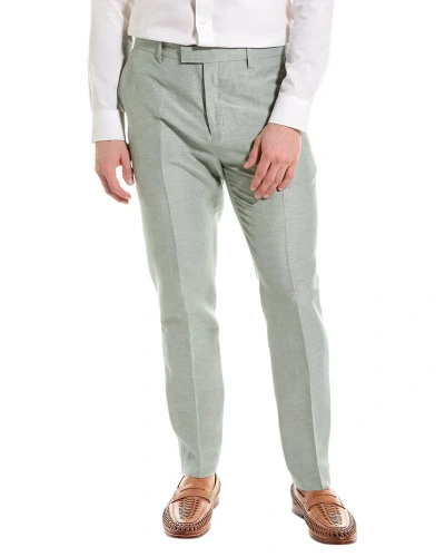 Ted Baker Lancet Slim Fit Linen & Wool-blend Trouser In Green