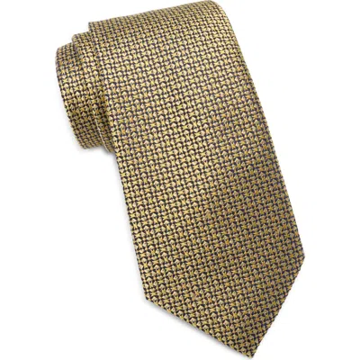 Ted Baker Langstong Dot Silk Tie In Yellow
