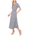 Ted Baker Geo Print Short Sleeve Midi Dress In Blue