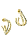 Ted Baker Large Wayva Pavé Crystal Hoop Earrings In Gold
