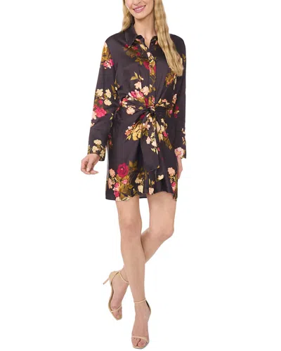 Ted Baker Laurel Floral Long Sleeve Shirtdress In Black