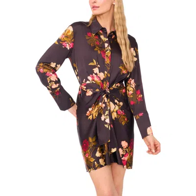 Ted Baker Laurel Floral Long Sleeve Shirtdress In Brown