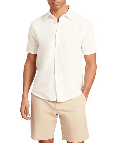 Ted Baker Layburn Textured Woven Cotton Shirt In White