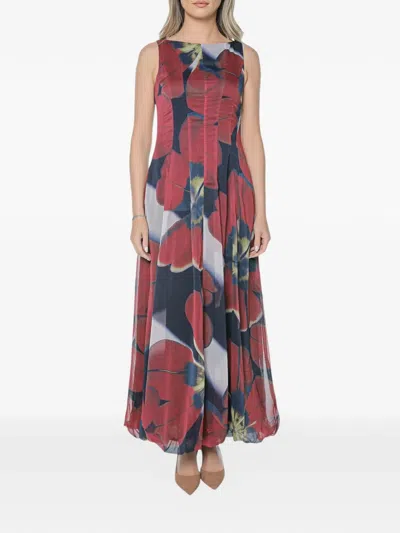Ted Baker Laynia Floral-print Bubble-hem Maxi Dress In Brown