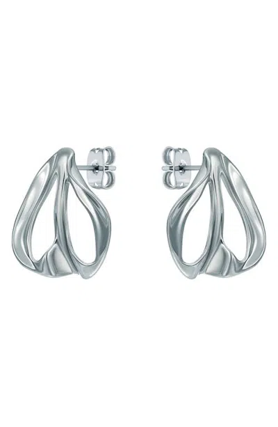 Ted Baker Leah Abstract Leaf Stud Earrings In Silver