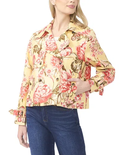 Ted Baker Leah Hip Length Linen Trench Coat In 735-creamed Corn