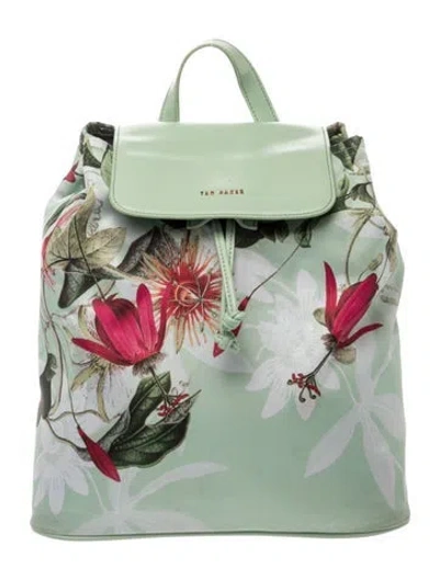 Pre-owned Ted Baker Leather Backpack In Green