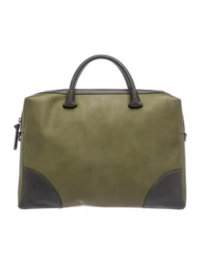 Pre-owned Ted Baker Leather Briefcase In Green