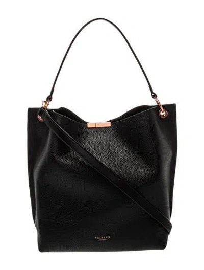 Pre-owned Ted Baker Leather Bucket Bag In Black