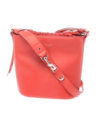 Pre-owned Ted Baker Leather Bucket Bag In Red