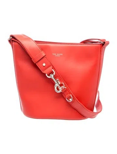 Pre-owned Ted Baker Leather Bucket Bag In Red