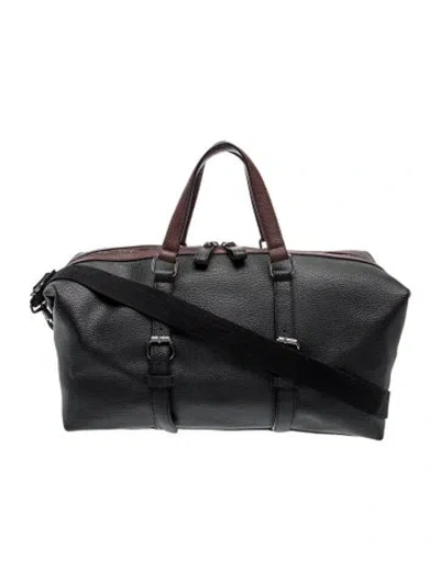 Pre-owned Ted Baker Leather Carry On Bag In Black/brown