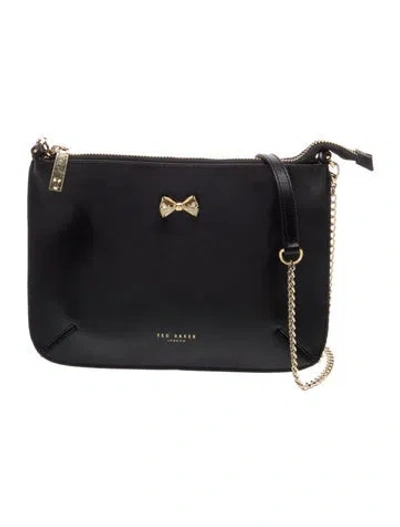 Pre-owned Ted Baker Leather Clutch In Black