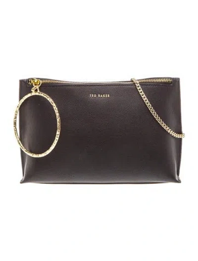 Pre-owned Ted Baker Leather Clutch In Black